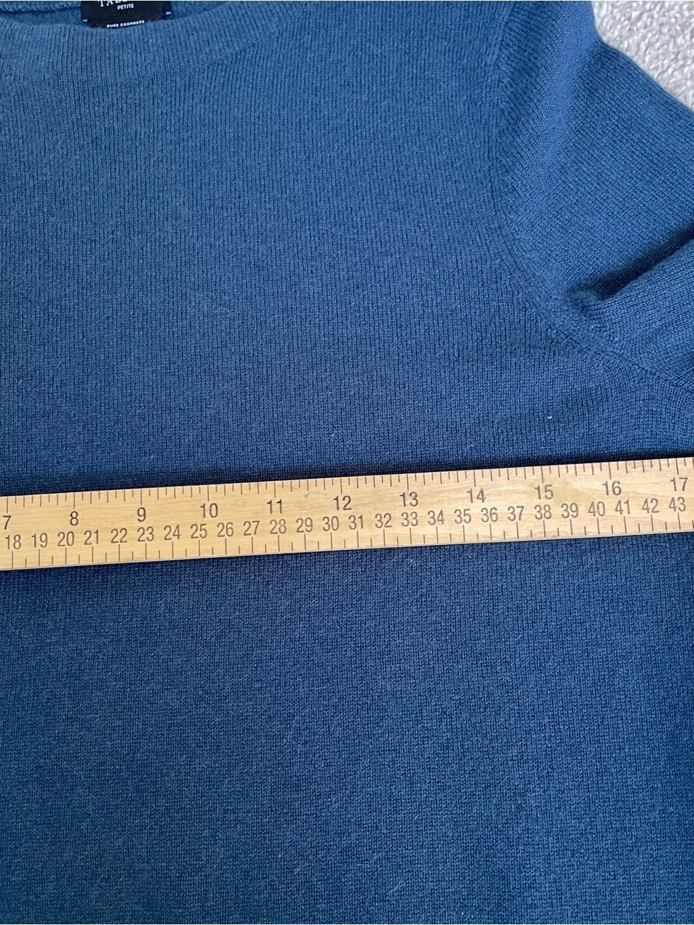 Talbots Sweater Womens 100% Cashmere Size Lp Blue Crew Neck Soft Minimal